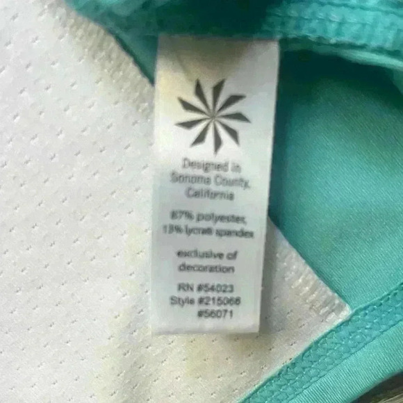 Athleta Quarter Zip Blue Top with Ruching and Back Zipper Pocket Size M - Picture 4 of 7